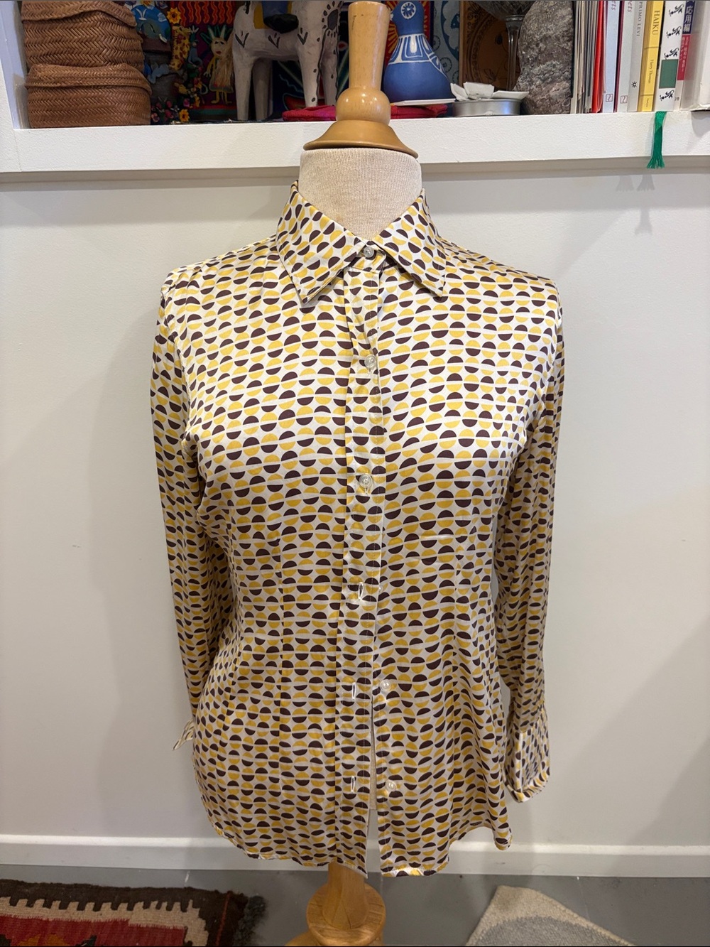 Silk blouse mid-century pattern